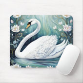 美しい白鳥 マウスパッド (マウス)