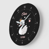 美しい白鳥 ラージ壁時計 (傾斜)