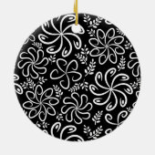 美しい白黒のオーナメント セラミックオーナメント (裏面)