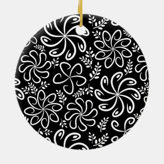美しい白黒のオーナメント セラミックオーナメント (裏面)