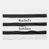 美しい白黒のストライプ キッチンタオル (横)