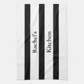 美しい白黒のストライプ キッチンタオル (縦)