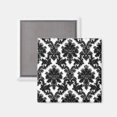 美しい白黒のダマスクのパターン マグネット (正面/裏面)