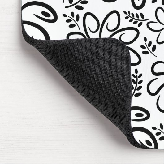 美しい白黒のネズミ マウスパッド (コーナー)