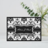 美しい白黒のヴィンテージダマスク招待状 招待状 (スタンド正面)