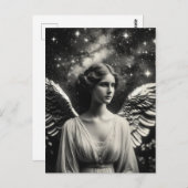 美しい白黒の天使 ポストカード (正面/裏面)