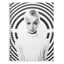 美しい白黒の女性アートポートレート ノートブック