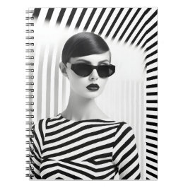 美しい白黒の女性アートポートレート ノートブック