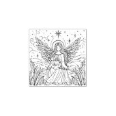 美しい白黒の守護天使 ラバースタンプ (インプリント)