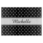 美しい白黒の水玉模様パターン カッティングボード (正面)