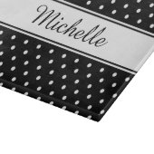 美しい白黒の水玉模様パターン カッティングボード (角)