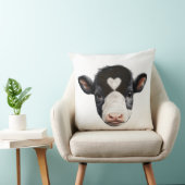 美しい白黒の牛の顔 クッション (椅子)