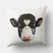 美しい白黒の牛の顔 クッション (裏面)