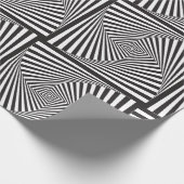 美しい白黒の螺線形の目の錯覚 ラッピングペーパー (角)