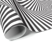 美しい白黒の螺線形の目の錯覚 ラッピングペーパー (ロールコーナー)