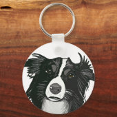 美しい白黒コリ縁どー キーホルダー (裏面)