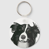 美しい白黒コリ縁どー キーホルダー (裏面)