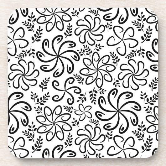 美しい白黒コルクのコースター コースター (正面)