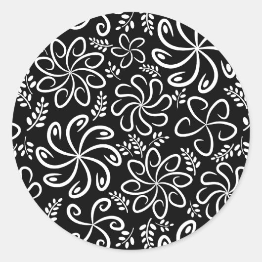 美しい白黒シール ラウンドシール (正面)