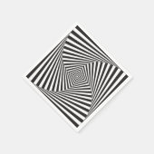 美しい白黒スパイラル光学錯覚 スタンダードカクテルナプキン (角)