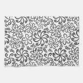 美しい白黒タオル キッチンタオル (横)