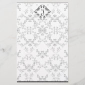美しい白黒ダマスク織の個人的な文房具 便箋 (正面)