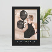 美しい白黒パターン写真新年 シーズンカード (スタンド正面)