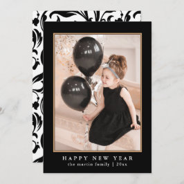 美しい白黒パターン写真新年 シーズンカード