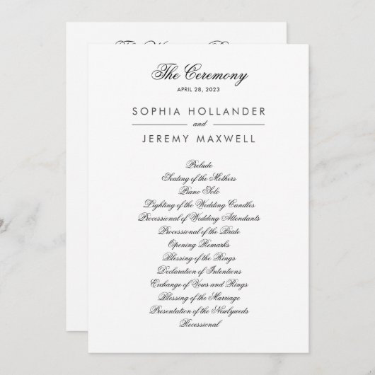 美しい白黒フラットプログラム プログラム (正面/裏面)