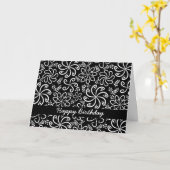 美しい白黒誕生日カード カード (黄色い花)