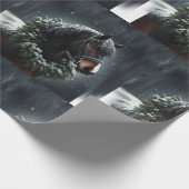 美しい白黒馬の馬の馬の動物の愛 ラッピングペーパー (角)