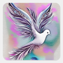 美しい白Ethereal水色の鳩