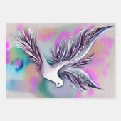 美しい白Ethereal水色の鳩 ラッピングペーパーシート (正面3)