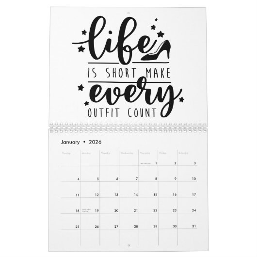 美しい皮肉 カレンダー (1月 2026)