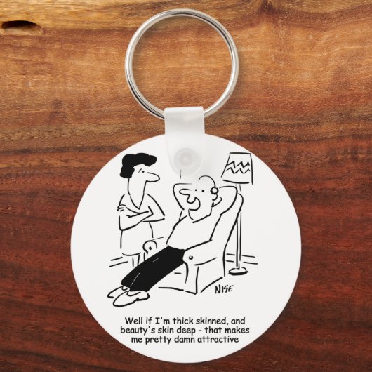 美しい皮膚深い。漫画おもしろい キーホルダー (正面)