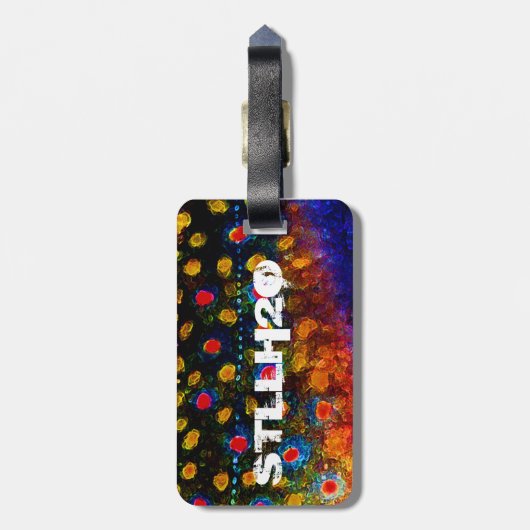 "美しい皮、カワマス" ラゲッジタグ (裏面縦)