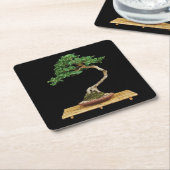 美しい盆栽ツリーコースターセット スクエアペーパーコースター (アングル)