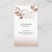 美しい目とバラ金ゴールド水彩の花 名刺 (裏面)