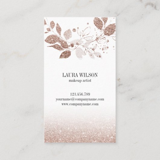 美しい目とバラ金ゴールド水彩の花 名刺 (裏面)