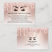 美しい目と金ゴールド冠の長いラッシュアフターケア 紹介カード (正面/裏面)