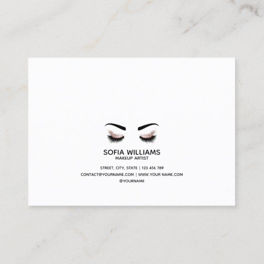 美しい目のバラ金ゴールドグリッター後介護 紹介カード (裏面)