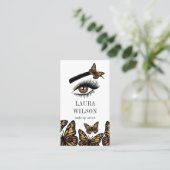 美しい目の(昆虫)オオカバマダラ、モナーク蝶の点滅メイクアップ 名刺 (スタンド正面)