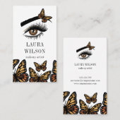 美しい目の(昆虫)オオカバマダラ、モナーク蝶の点滅メイクアップ 名刺 (正面/裏面)