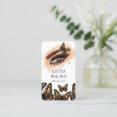 美しい目の(昆虫)オオカバマダラ、モナーク蝶の点滅メイクアップ 名刺 (スタンド正面)