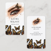 美しい目の(昆虫)オオカバマダラ、モナーク蝶の点滅メイクアップ 名刺 (正面/裏面)