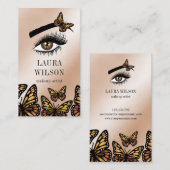 美しい目の(昆虫)オオカバマダラ、モナーク蝶の点滅メイクアップ 名刺 (正面/裏面)