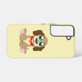 美しい目をした可愛い子犬 SAMSUNG GALAXYケース (裏面横)