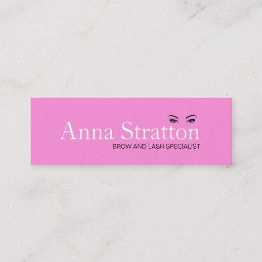 美しい目ピンクのラッシュと眉 スキニー名刺 (正面)