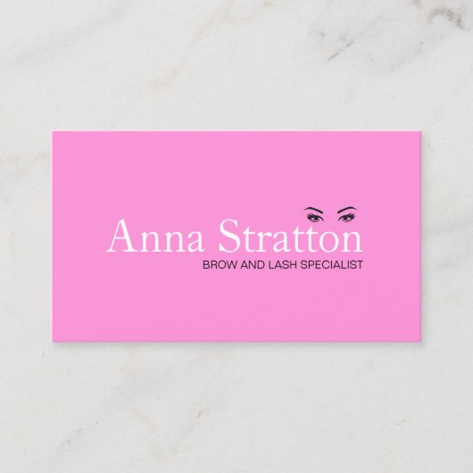 美しい目ピンクのラッシュと眉 名刺 (正面)