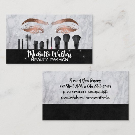 美しい目 |メイクアップブラシ 名刺 (正面/裏面)